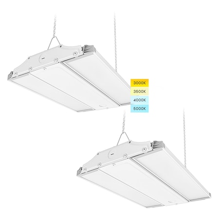 Luxrite 14 Inch Linear High Bay LED Lights 80/110/150W Up to 20500LM 4CCT 3000K-5000K Adjustable Tilt, 2PK LR41700-2PK